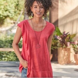 Sundance - Haven Linen Ruffle Top - Petite XL